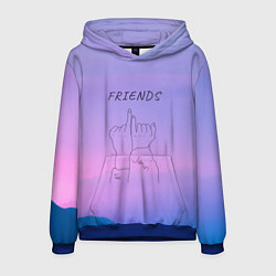 Толстовка-худи мужская Friends - Jimin and Taehyung BTS, цвет: 3D-синий