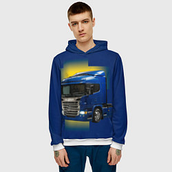 Толстовка-худи мужская Scania truck, цвет: 3D-белый — фото 2