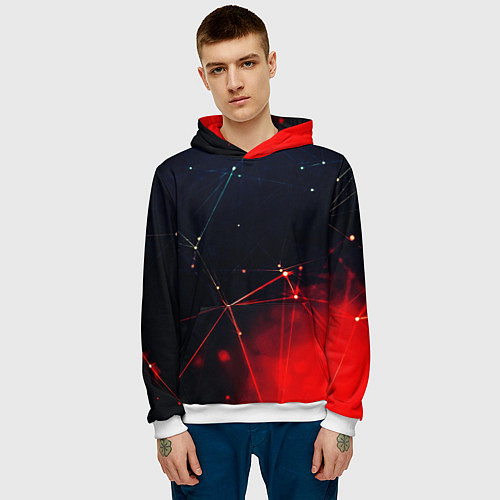 Мужская толстовка Midjourney Нейронный космос / 3D-Белый – фото 3