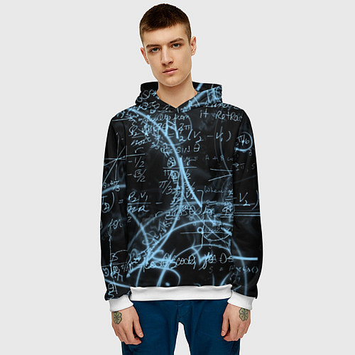 Мужская толстовка Шпаргалка по предметам / 3D-Белый – фото 3
