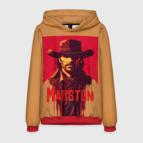 Мужская толстовка John Marston poster / 3D-Красный – фото 1