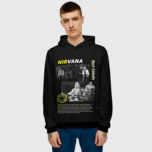 Мужская толстовка Nirvana bio / 3D-Черный – фото 3