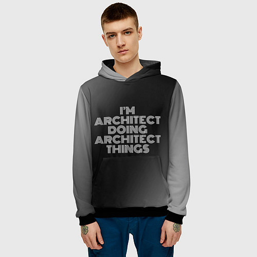 Мужская толстовка I am architect doing architect things / 3D-Черный – фото 3
