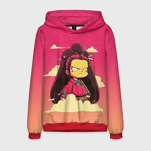 Мужская толстовка Kamado Nezuko simpson / 3D-Красный – фото 1