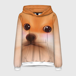 Толстовка-худи мужская Милый доге мем, цвет: 3D-белый