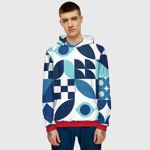 Мужская толстовка Набор фигур / 3D-Красный – фото 3