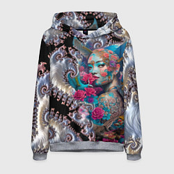 Толстовка-худи мужская Japanese beauty - irezumi, цвет: 3D-меланж