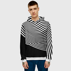 Толстовка-худи мужская Trendy raster pattern, цвет: 3D-белый — фото 2