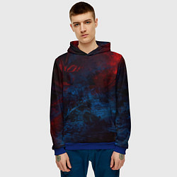 Толстовка-худи мужская Космическая абстракция битва, цвет: 3D-синий — фото 2