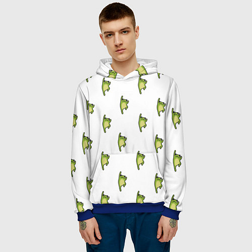 Мужская толстовка Лягушата ползут вверх / 3D-Синий – фото 3