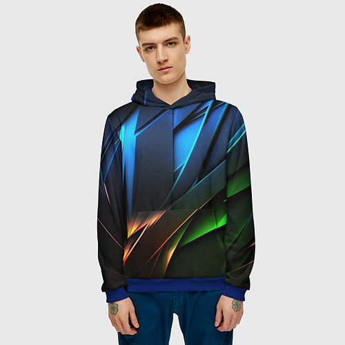 Мужская толстовка Gamer background / 3D-Синий – фото 3