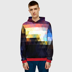 Толстовка-худи мужская Mosaic abstraction, цвет: 3D-красный — фото 2