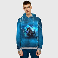 Толстовка-худи мужская Stalker sky art blue, цвет: 3D-меланж — фото 2
