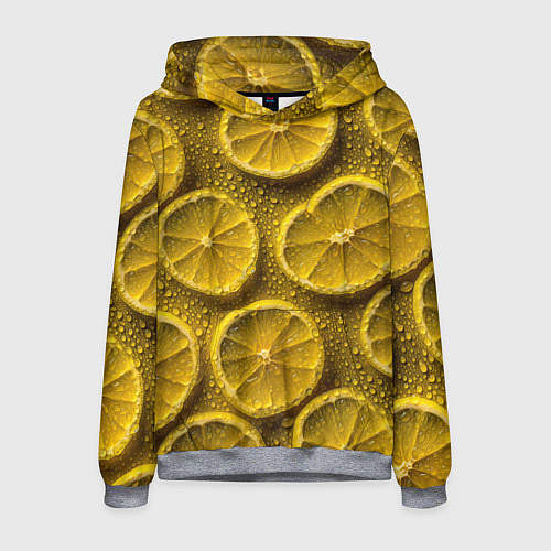 Мужская толстовка Сочный паттерн из долек лимона / 3D-Меланж – фото 1