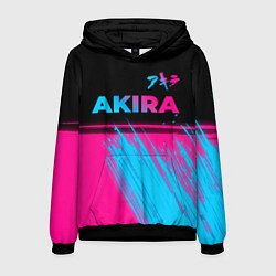 Толстовка-худи мужская Akira - neon gradient: символ сверху, цвет: 3D-черный
