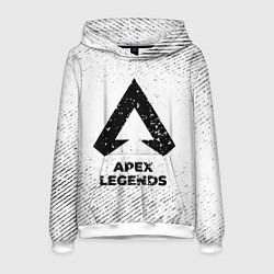 Толстовка-худи мужская Apex Legends с потертостями на светлом фоне, цвет: 3D-белый