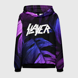 Толстовка-худи мужская Slayer neon monstera, цвет: 3D-черный