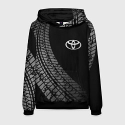 Толстовка-худи мужская Toyota tire tracks, цвет: 3D-черный