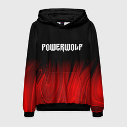 Толстовка-худи мужская Powerwolf red plasma, цвет: 3D-черный