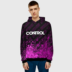 Толстовка-худи мужская Control pro gaming: символ сверху, цвет: 3D-черный — фото 2