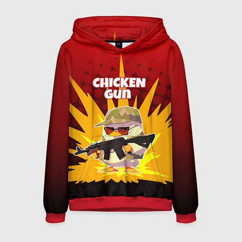 Мужская толстовка Chicken Gun - спецназ / 3D-Красный – фото 1