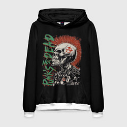 Толстовка-худи мужская Punks not dead, цвет: 3D-белый