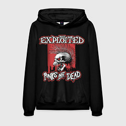 Толстовка-худи мужская Exploited - punks not dead, цвет: 3D-черный