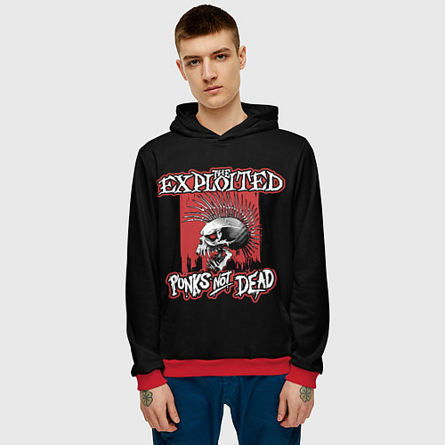 Мужская толстовка Exploited - punks not dead / 3D-Красный – фото 3