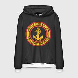 Толстовка-худи мужская Морская пехота России - ВМФ, цвет: 3D-белый
