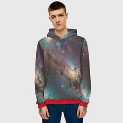 Толстовка-худи мужская Бескрайняя Вселенная, цвет: 3D-красный — фото 2