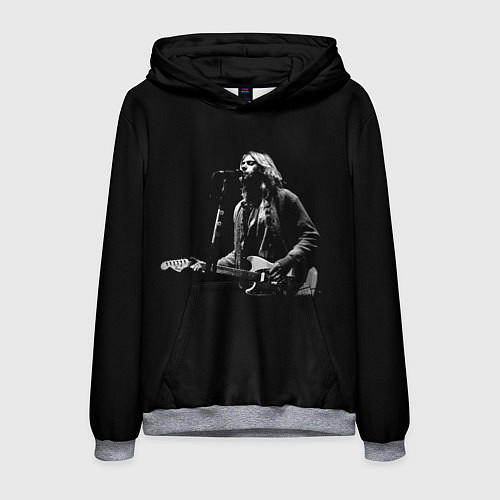 Мужская толстовка Курт Кобейн с гитарой / 3D-Меланж – фото 1