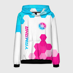 Толстовка-худи мужская Yamaha neon gradient style: надпись, символ, цвет: 3D-черный