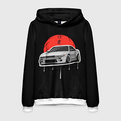 Толстовка-худи мужская Nissan Silvia S14 - Japan style, цвет: 3D-белый