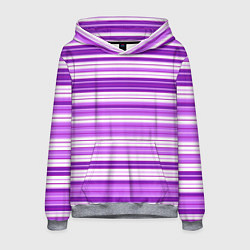 Толстовка-худи мужская Фиолетовые полосы, цвет: 3D-меланж