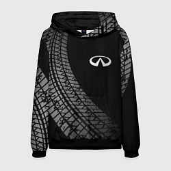 Толстовка-худи мужская Infiniti tire tracks, цвет: 3D-черный