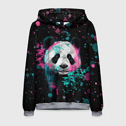 Толстовка-худи мужская Панда в розовом и голубом - нейронная сеть, цвет: 3D-меланж