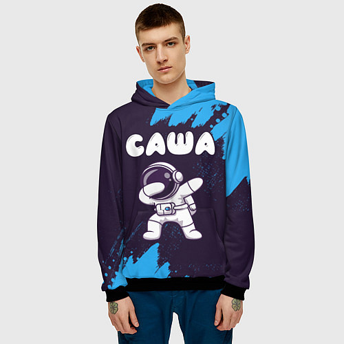 Мужская толстовка Саша космонавт даб / 3D-Черный – фото 3
