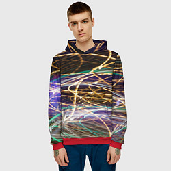 Толстовка-худи мужская Световые эффекты, цвет: 3D-красный — фото 2