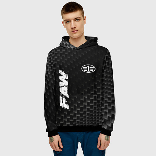 Мужская толстовка FAW карбоновый фон / 3D-Черный – фото 3