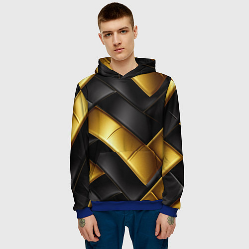 Мужская толстовка Gold black luxury / 3D-Синий – фото 3