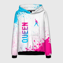 Толстовка-худи мужская Queen neon gradient style: надпись, символ, цвет: 3D-черный