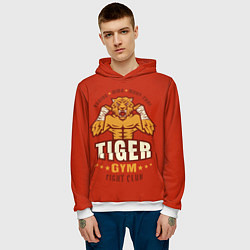 Толстовка-худи мужская Tiger - боец, цвет: 3D-белый — фото 2