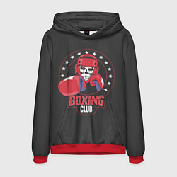 Толстовка-худи мужская Boxing club - боксёр, цвет: 3D-красный