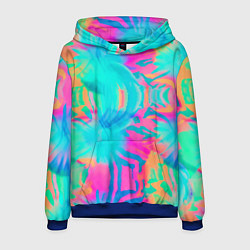Толстовка-худи мужская Кислотный тай-дай: паттерн, цвет: 3D-синий