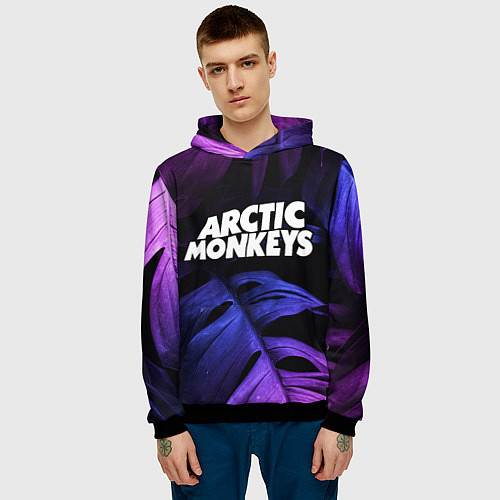 Мужская толстовка Arctic Monkeys neon monstera / 3D-Черный – фото 3