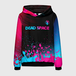Толстовка-худи мужская Dead Space - neon gradient: символ сверху, цвет: 3D-черный
