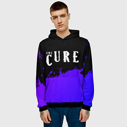 Толстовка-худи мужская The Cure purple grunge, цвет: 3D-черный — фото 2