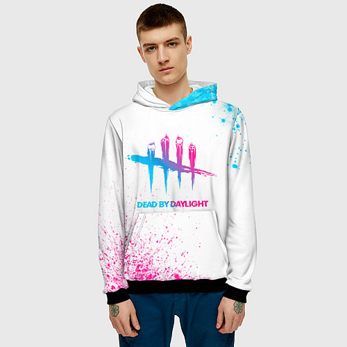 Мужская толстовка Dead by Daylight neon gradient style / 3D-Черный – фото 3