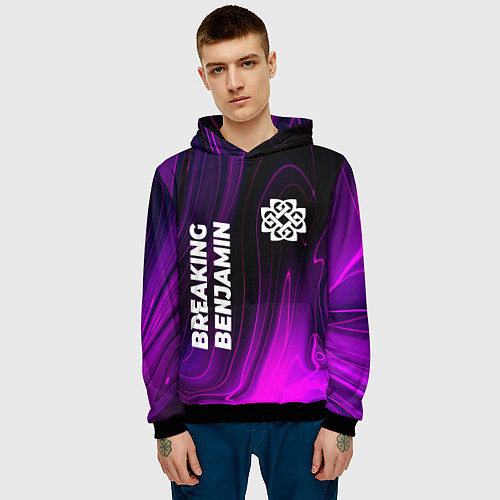 Мужская толстовка Breaking Benjamin violet plasma / 3D-Черный – фото 3