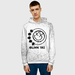 Толстовка-худи мужская Blink 182 с потертостями на светлом фоне, цвет: 3D-белый — фото 2